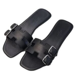 Hermes Black Sandals